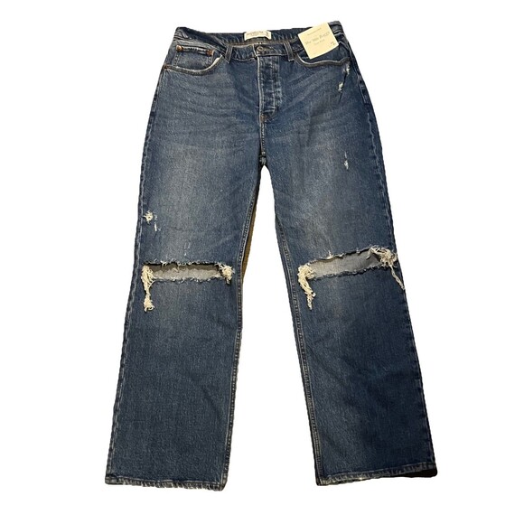 BNWT Abercrombie & Fitch The 90s Baggy Low Rise Jeans Women 29  Distressed - Picture 1 of 3